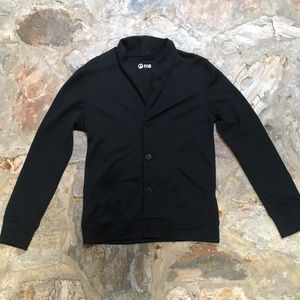 Outlier Doublefine Merino Wool Cardigan Black